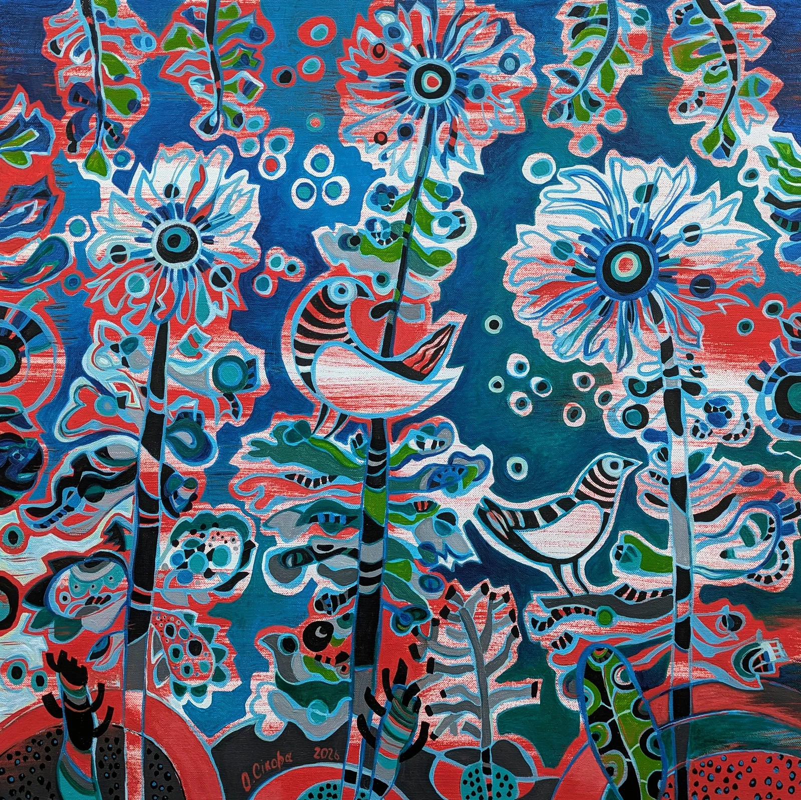 Image of Гонорова пташка  by Olesya Sikora, size: 50/50, made of Пол.акрил, from Дрогобич , priced at ₴13000