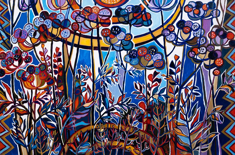 Image of Autumn by Olesya Sikora, size: 90х60 см, made of canvas, oil, Painting medium, from Drohobych, part of the Квіти і пташки series, priced at ₴24000