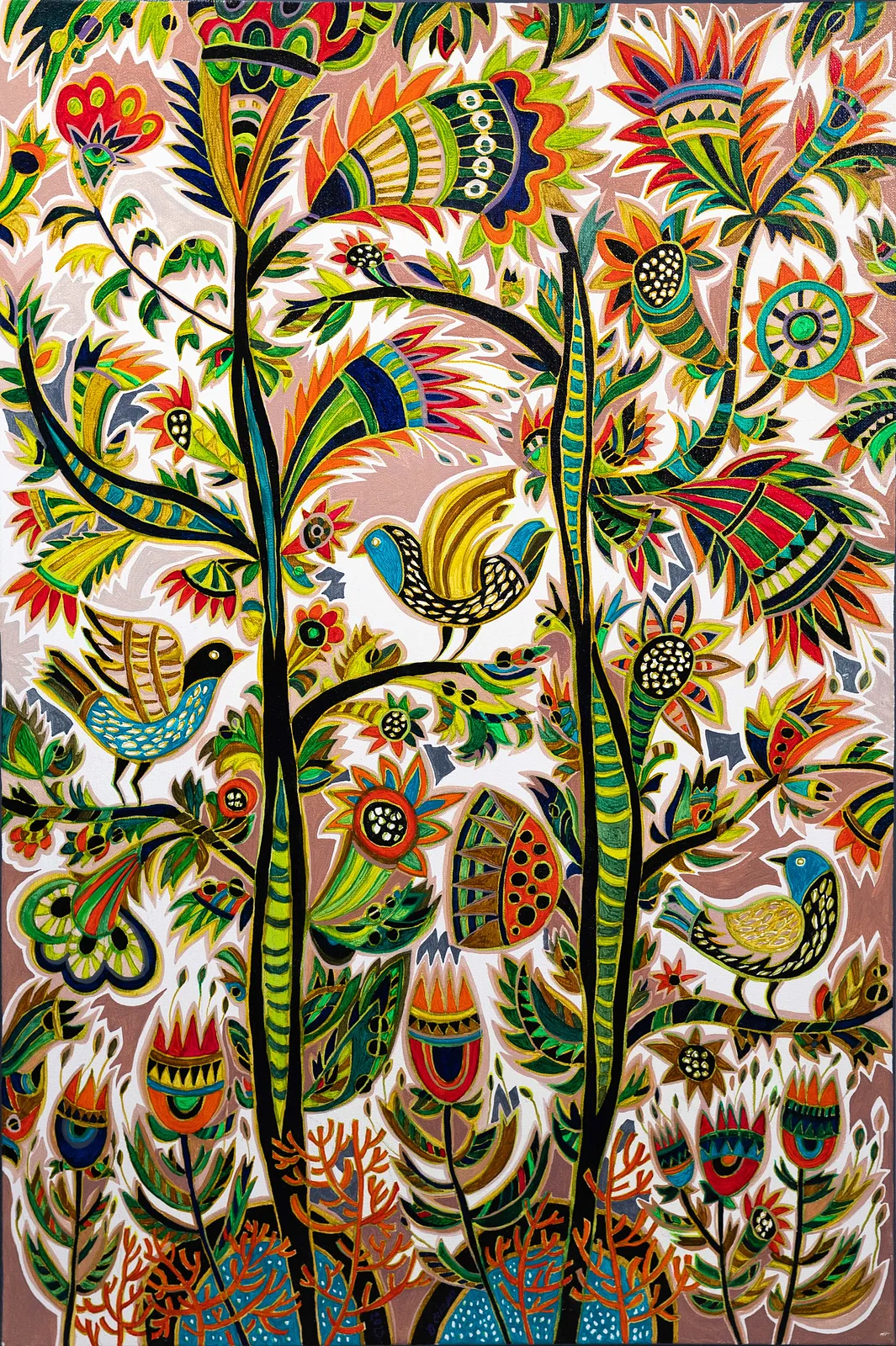 Image of Birds of Paradise by Olesia Sikora, size: 70х100 см, made of acrylic on canvas, Painting medium, from Drohobych, priced at ₴35000