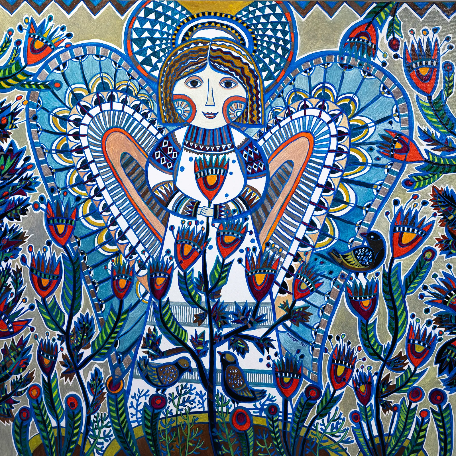 Image of Angel. Awakening. by Olesya Sikora, size: 100х100 см, made of canvas, oil, Painting medium, from Drohobych, priced at ₴26000